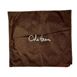 Cole Haan Brown Cream Logo Dust Cover Flap Pouch Bag